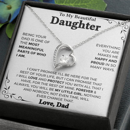To My Beautiful Daughter – Forever My Little Girl, Forever Love Necklace from Dad