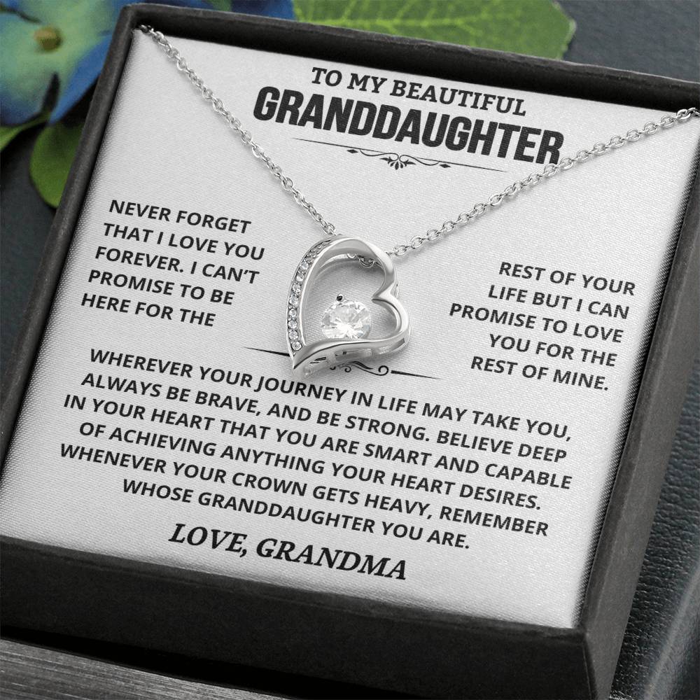 To My Granddaughter — Be Brave, Be Strong Forever Love Necklace from Grandma