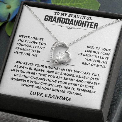To My Granddaughter — Be Brave, Be Strong Forever Love Necklace from Grandma