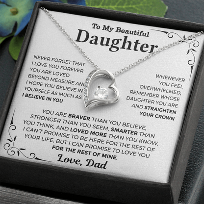 To My Daughter — Straighten Your Crown Forever Love Necklace from Dad