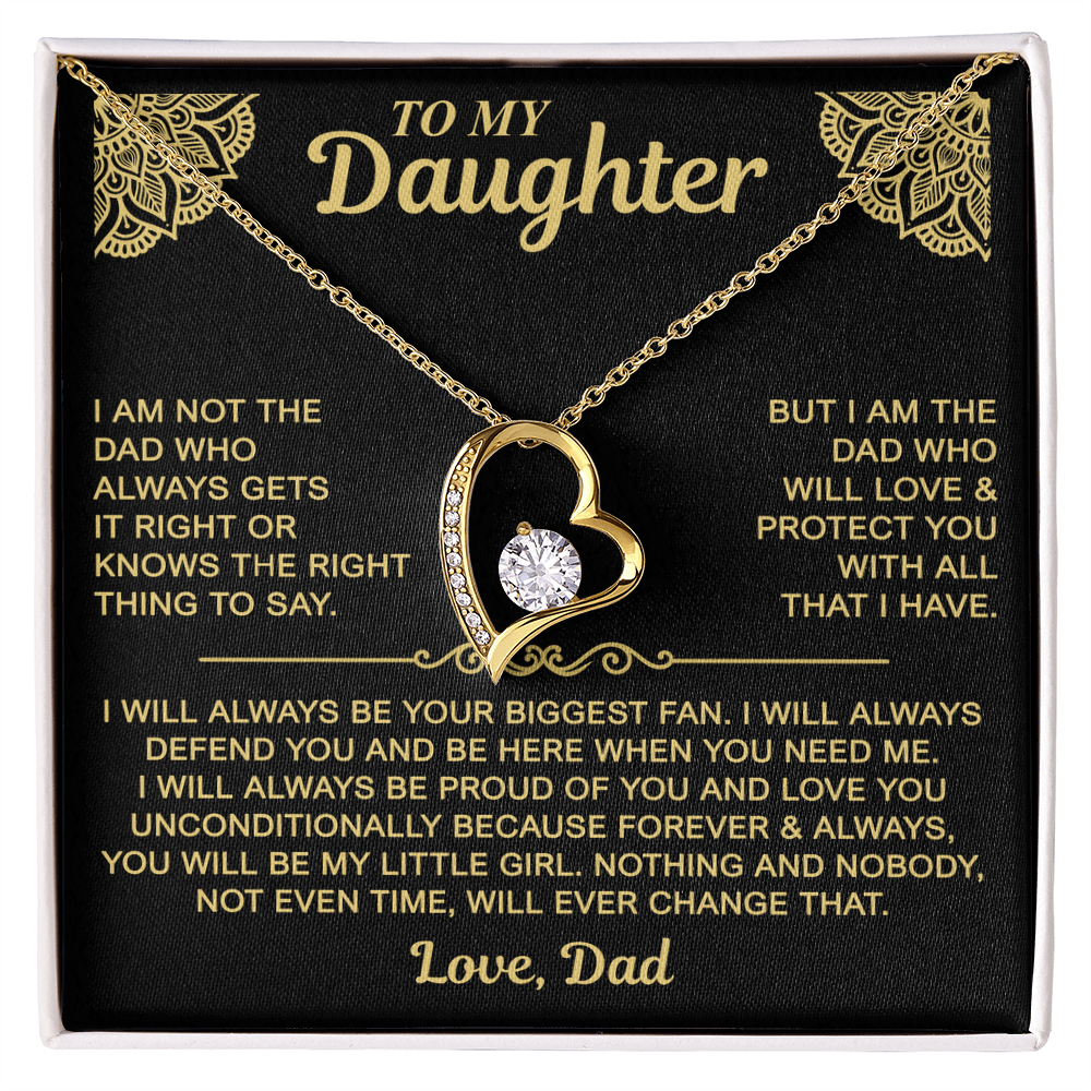 To My Daughter — Always My Little Girl Forever Love Necklace