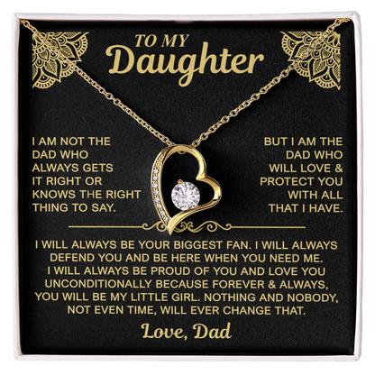 To My Daughter — Always My Little Girl Forever Love Necklace