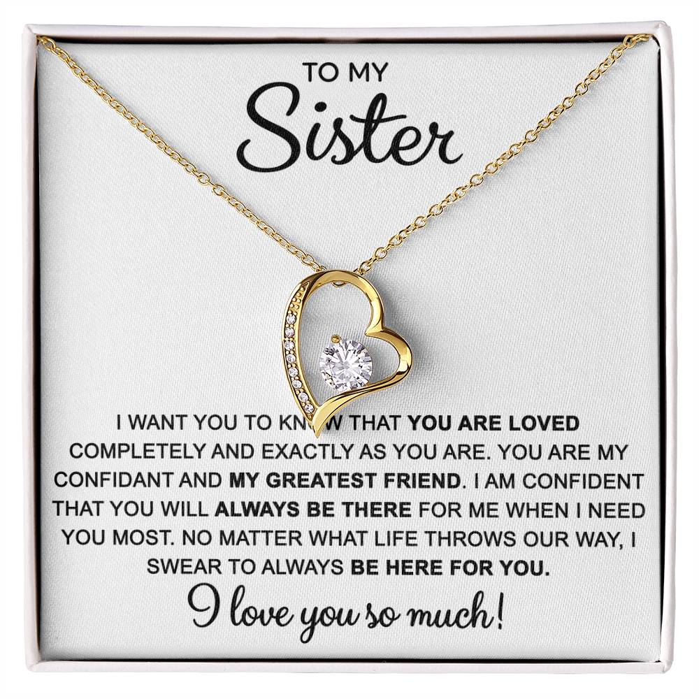 To My Sister — Always Here for You Forever Love Necklace