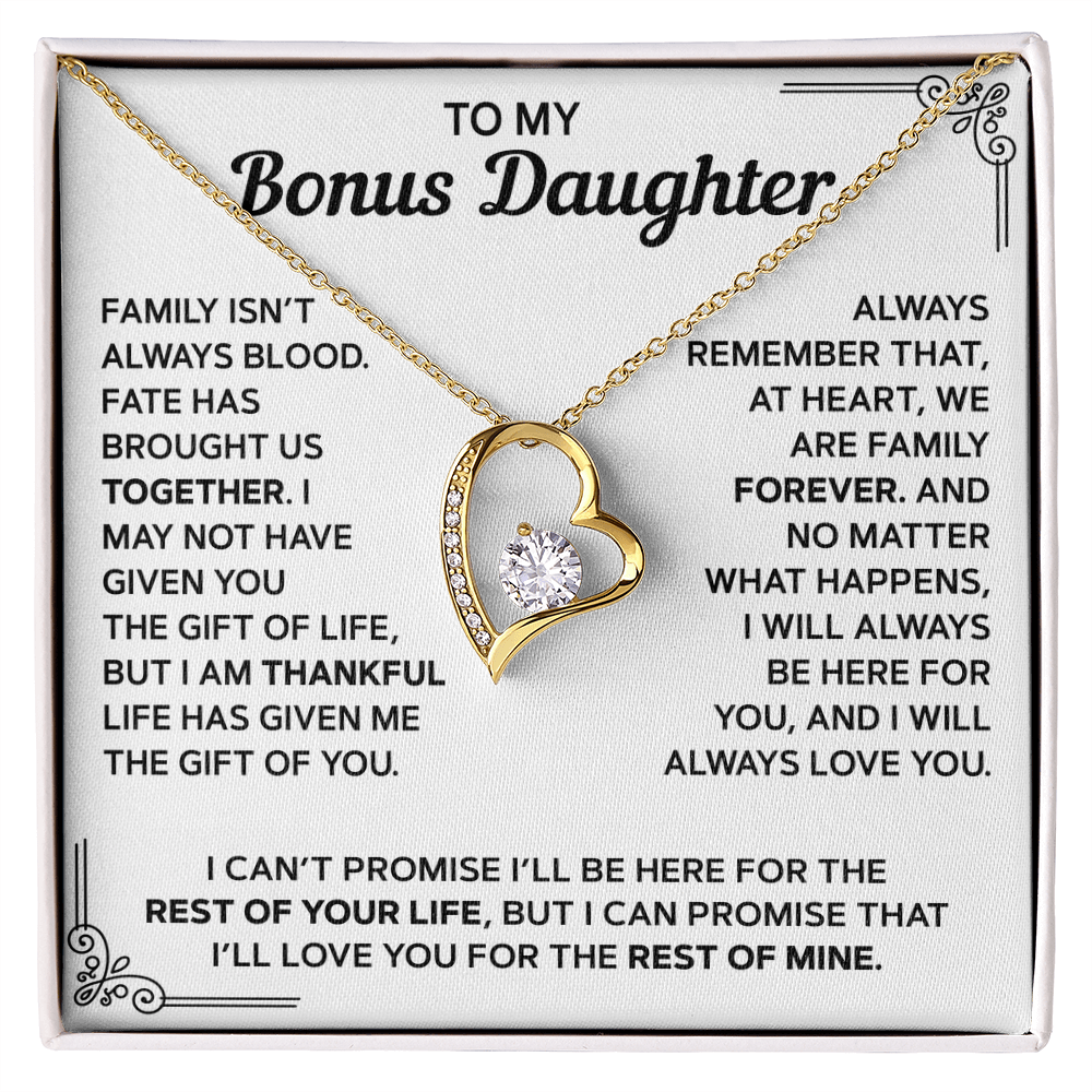 To My Bonus Daughter — Family Forever | Forever Love Necklace