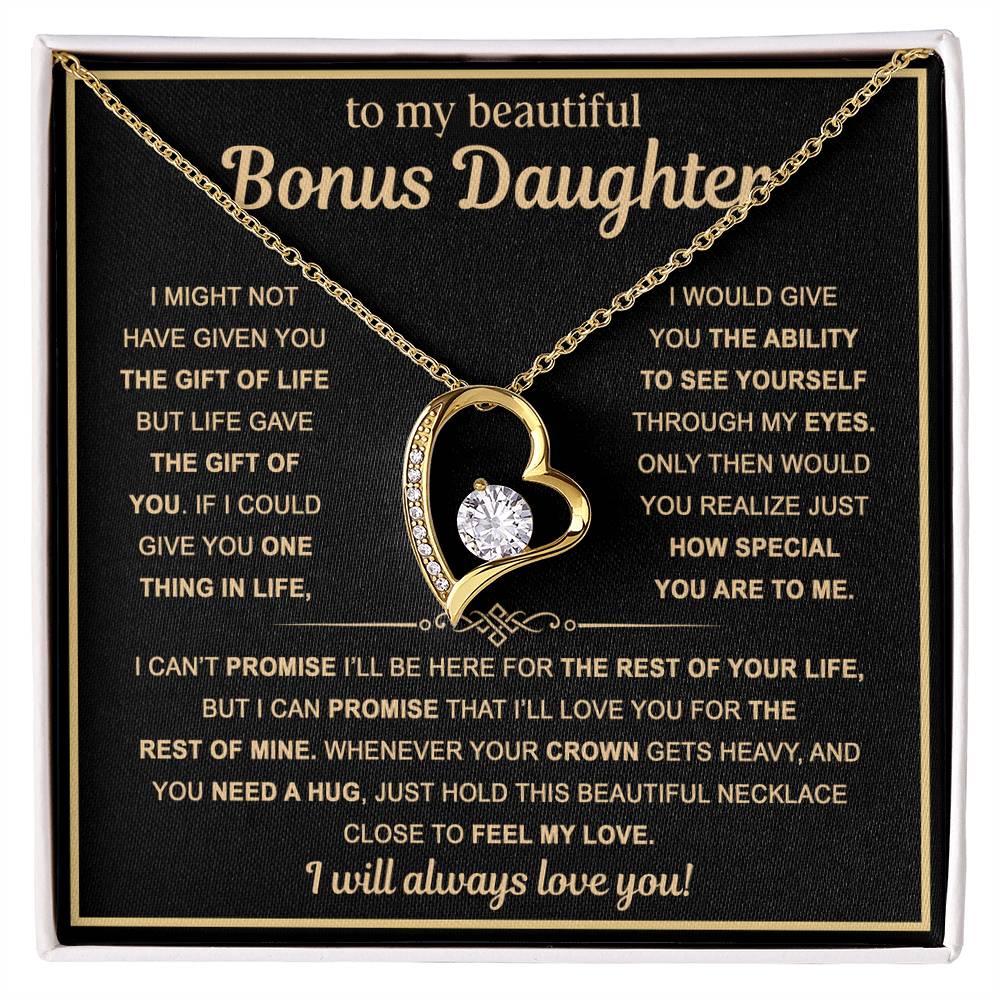To My Bonus Daughter — Always Loved Forever Love Necklace