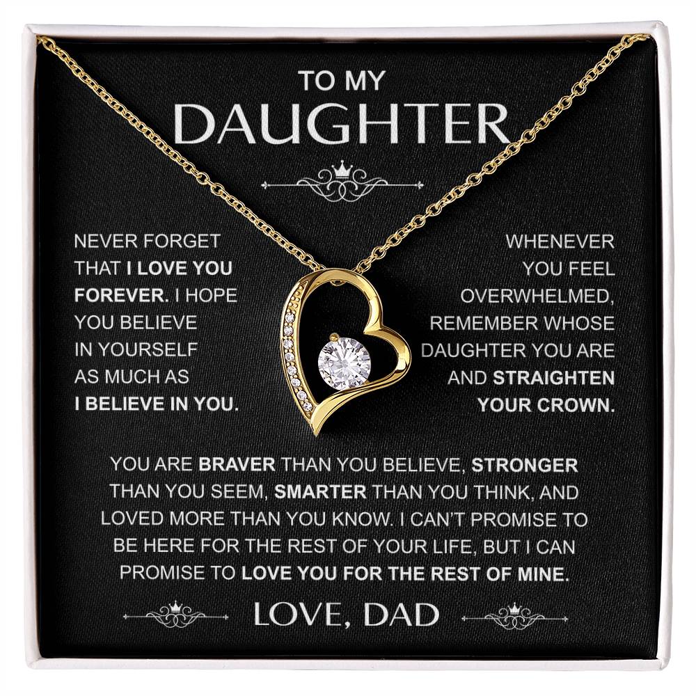 To My Daughter — Straighten Your Crown Forever Love Necklace from Dad