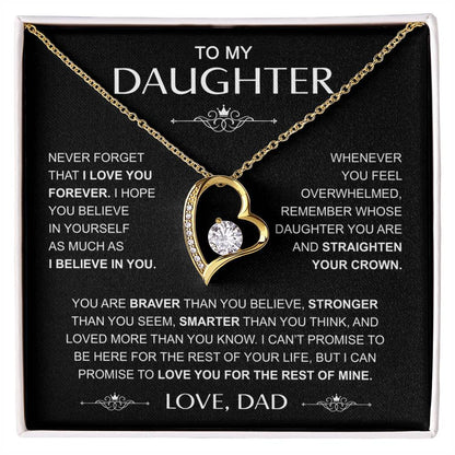 To My Daughter — Straighten Your Crown Forever Love Necklace from Dad