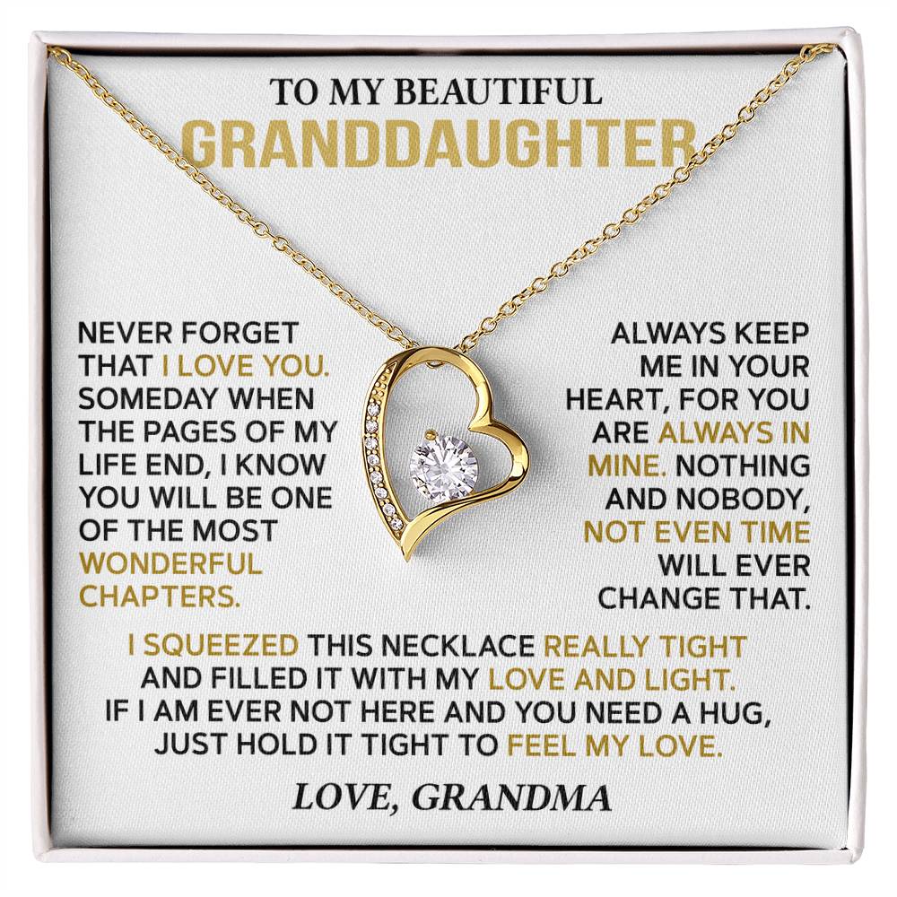 To My Granddaughter — A Hug from Grandma Forever Love Necklace