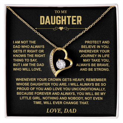 To My Daughter — Brave & Strong Forever Love Necklace from Dad