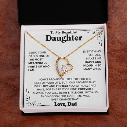 To My Beautiful Daughter – Forever My Little Girl, Forever Love Necklace from Dad