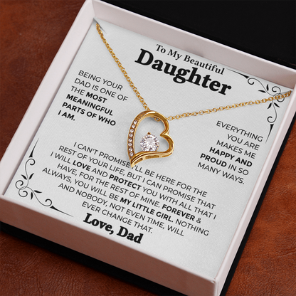 To My Beautiful Daughter – Forever My Little Girl, Forever Love Necklace from Dad