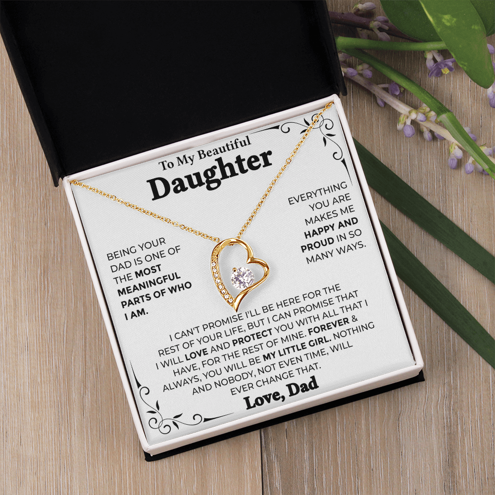 To My Beautiful Daughter – Forever My Little Girl, Forever Love Necklace from Dad