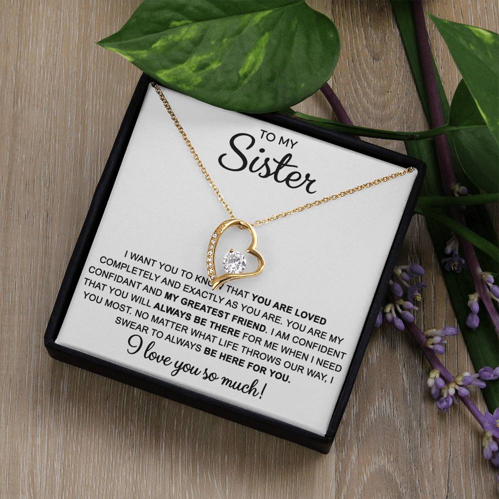 To My Sister — Always Here for You Forever Love Necklace