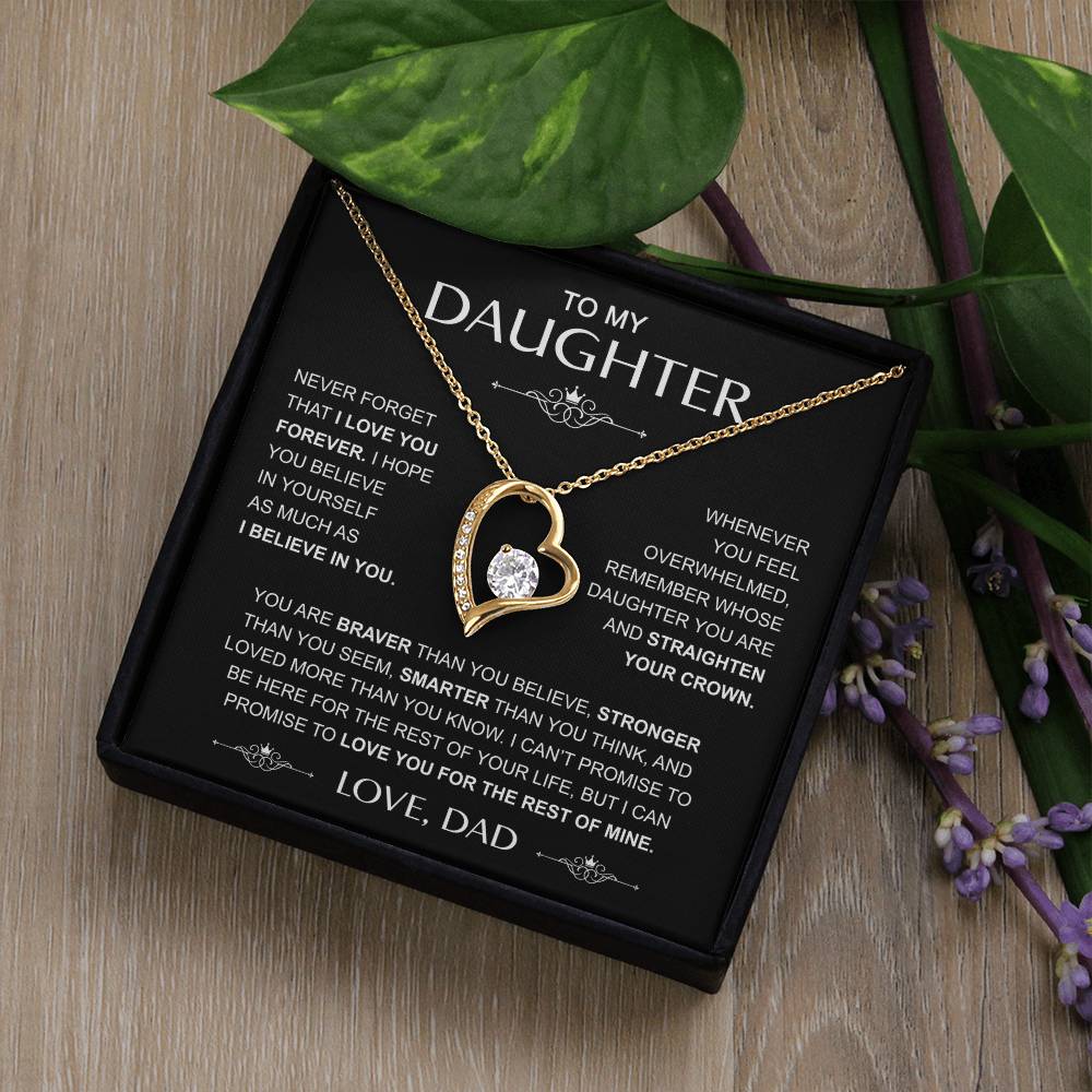 To My Daughter — Straighten Your Crown Forever Love Necklace from Dad