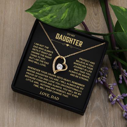 To My Daughter — Brave & Strong Forever Love Necklace from Dad