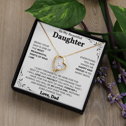 To My Beautiful Daughter – Forever My Little Girl, Forever Love Necklace from Dad