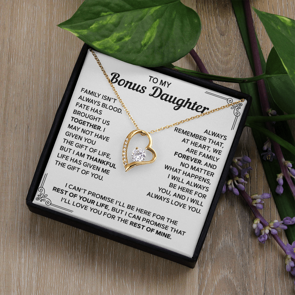 To My Bonus Daughter — Family Forever | Forever Love Necklace