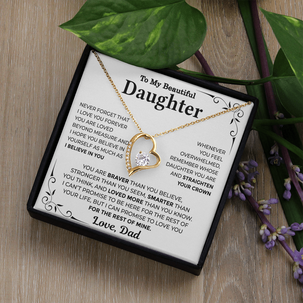 To My Daughter — Straighten Your Crown Forever Love Necklace from Dad