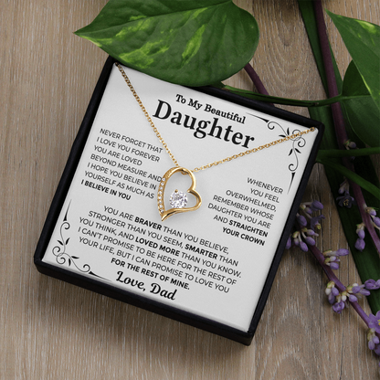 To My Daughter — Straighten Your Crown Forever Love Necklace from Dad