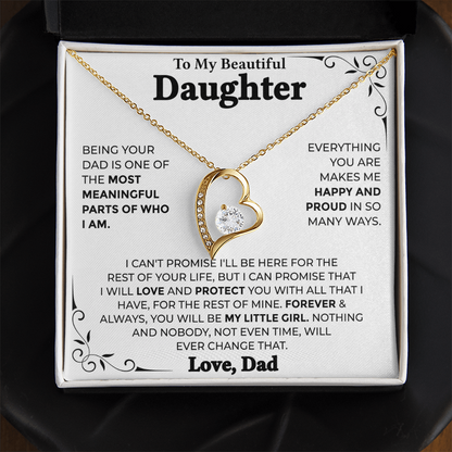 To My Beautiful Daughter – Forever My Little Girl, Forever Love Necklace from Dad
