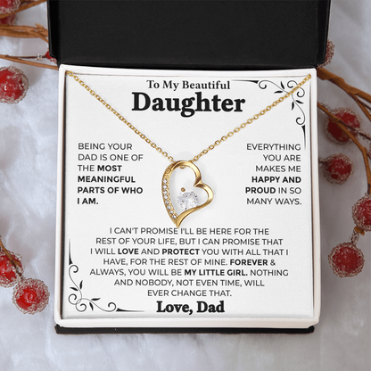 To My Beautiful Daughter – Forever My Little Girl, Forever Love Necklace from Dad