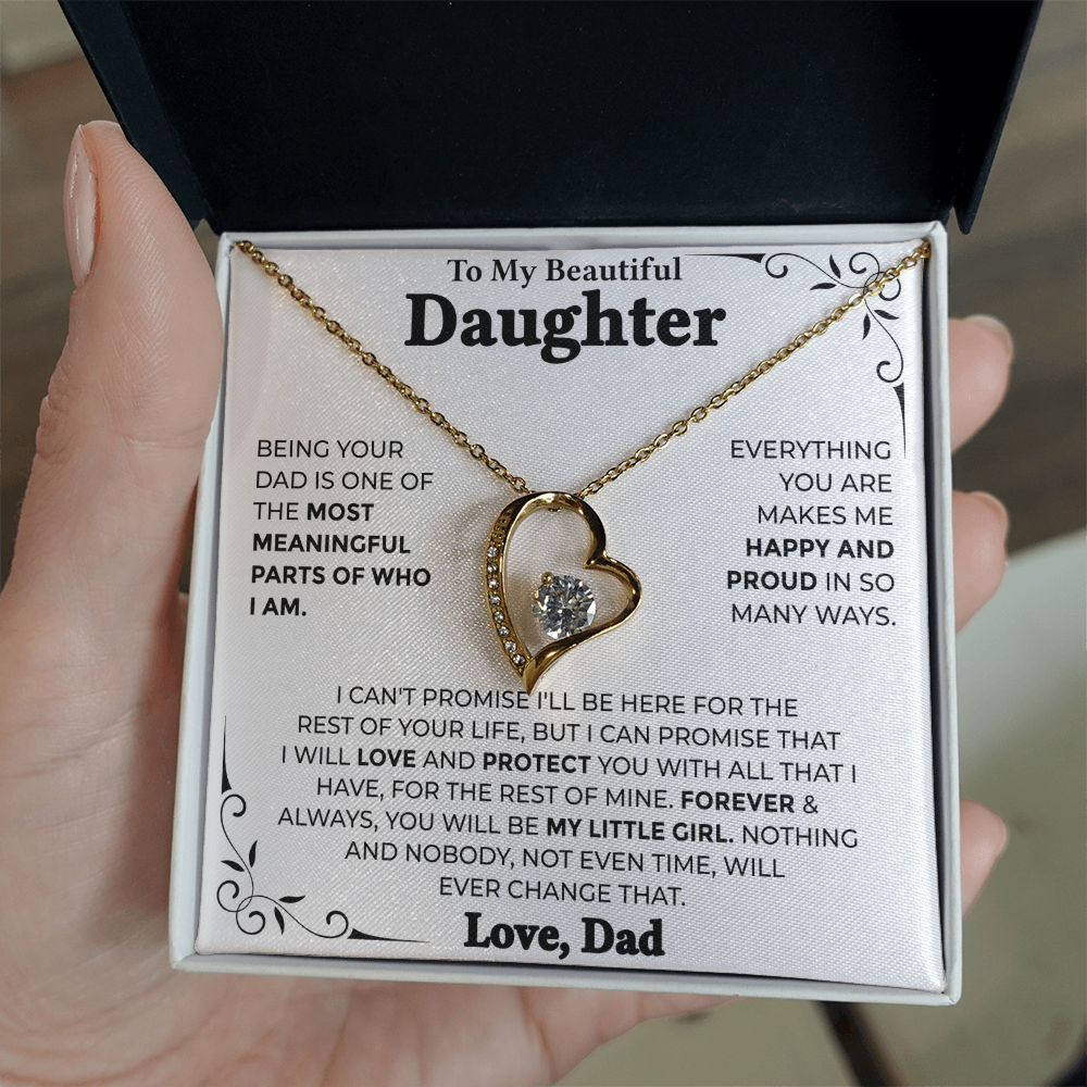 To My Beautiful Daughter – Forever My Little Girl, Forever Love Necklace from Dad