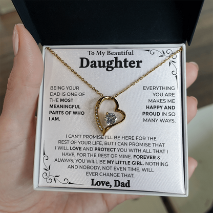 To My Beautiful Daughter – Forever My Little Girl, Forever Love Necklace from Dad