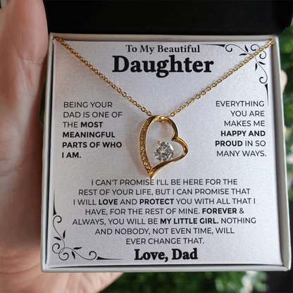 To My Beautiful Daughter – Forever My Little Girl, Forever Love Necklace from Dad