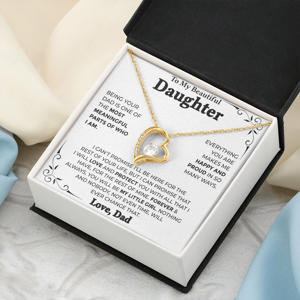 To My Beautiful Daughter – Forever My Little Girl, Forever Love Necklace from Dad