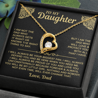 To My Daughter — Always My Little Girl Forever Love Necklace