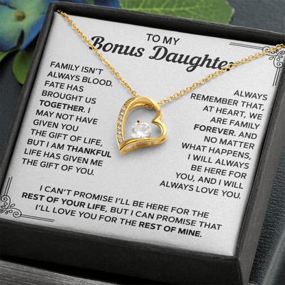 To My Bonus Daughter — Family Forever | Forever Love Necklace