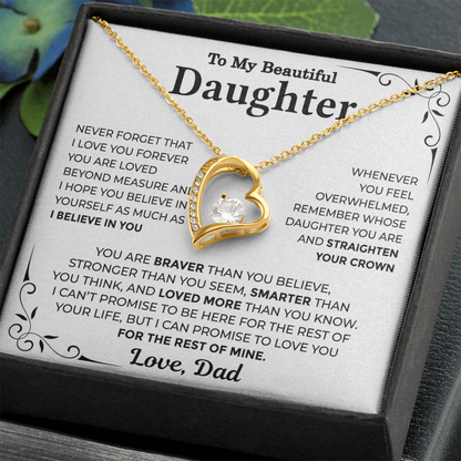 To My Daughter — Straighten Your Crown Forever Love Necklace from Dad