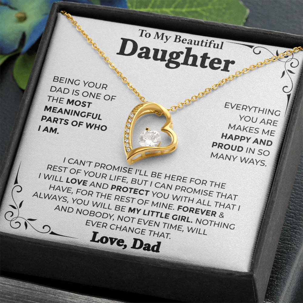To My Beautiful Daughter – Forever My Little Girl, Forever Love Necklace from Dad