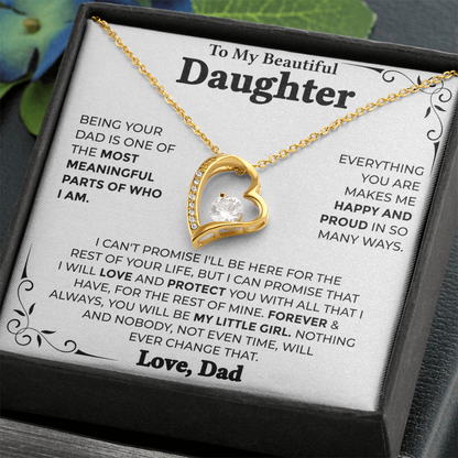 To My Beautiful Daughter – Forever My Little Girl, Forever Love Necklace from Dad