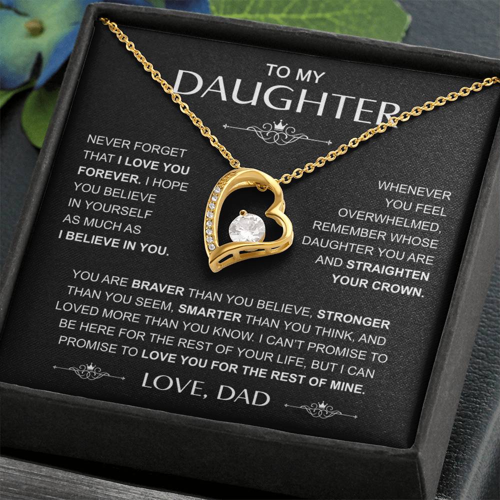 To My Daughter — Straighten Your Crown Forever Love Necklace from Dad