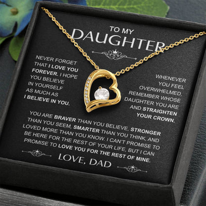 To My Daughter — Straighten Your Crown Forever Love Necklace from Dad
