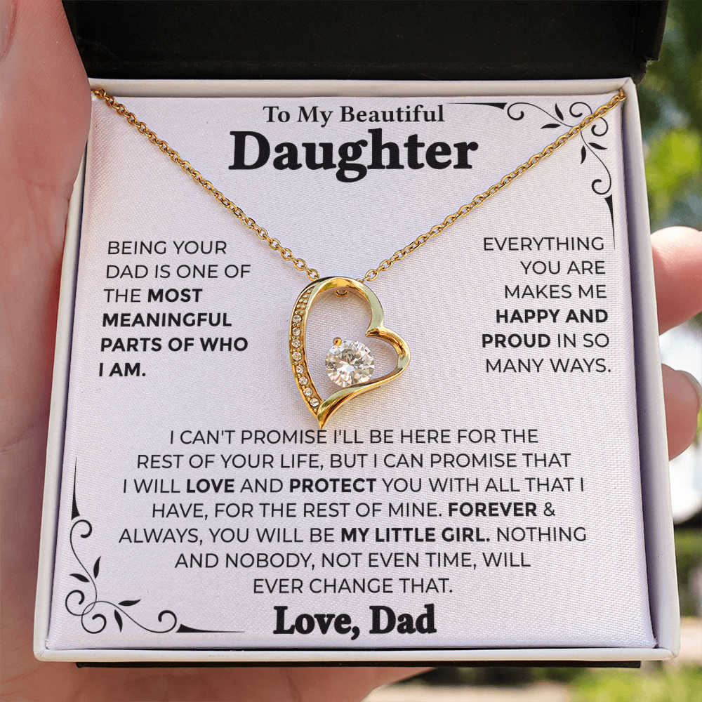 To My Beautiful Daughter – Forever My Little Girl, Forever Love Necklace from Dad