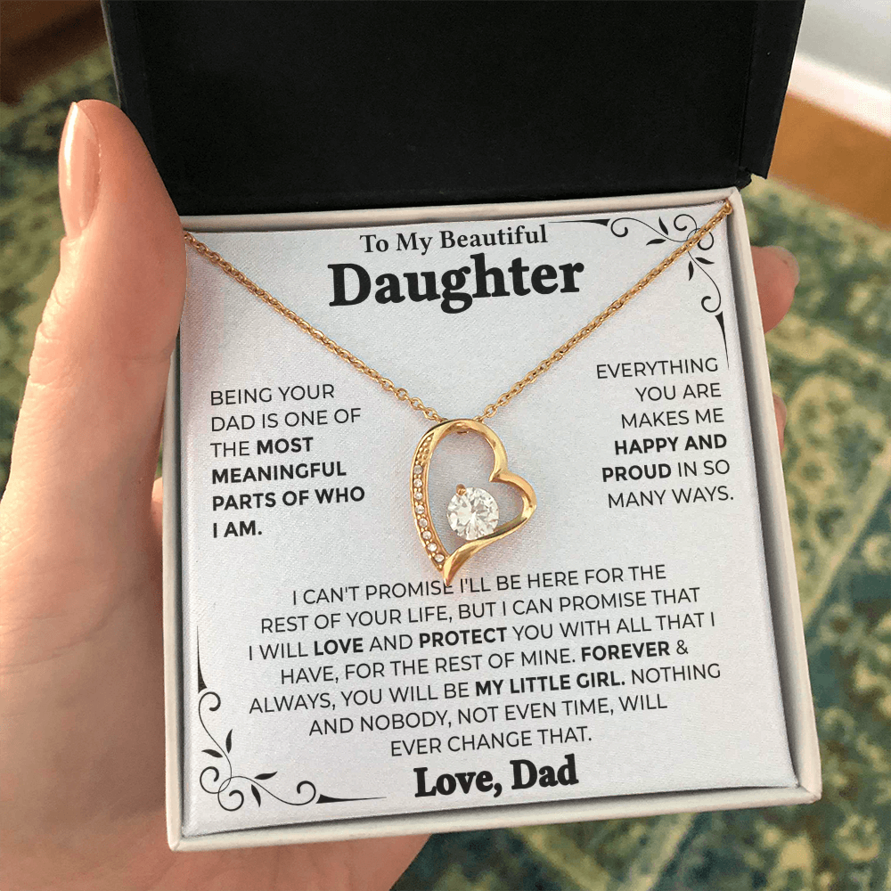 To My Beautiful Daughter – Forever My Little Girl, Forever Love Necklace from Dad